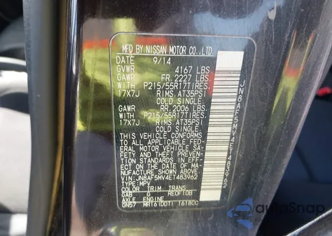 2014 Nissan Juke S z USA, uszkodzony, nr VIN JN8AF5MV4ET483962